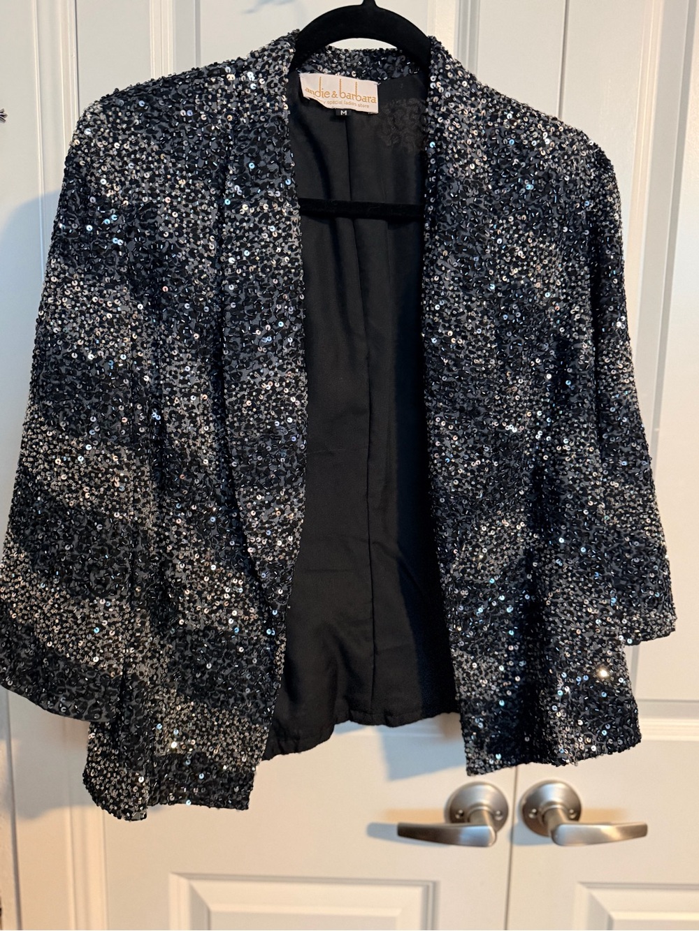 Andie & Barbara Black Sequin Blazer